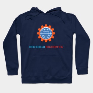 mechanical engineering, globe, gear, earth logo Hoodie